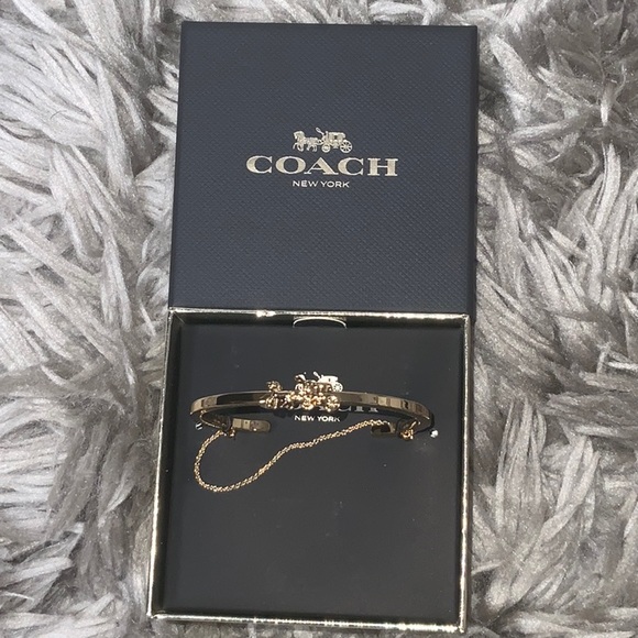 Coach Women's Horse & Carriage Chain Gold Tone Cuff Bracelet F33376